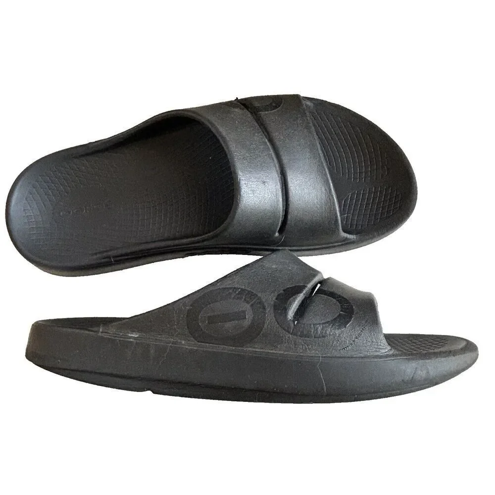Oofos Original Sandal Slides Size 8 Mens 10 Womens Black Comfort Shoes Outdoor